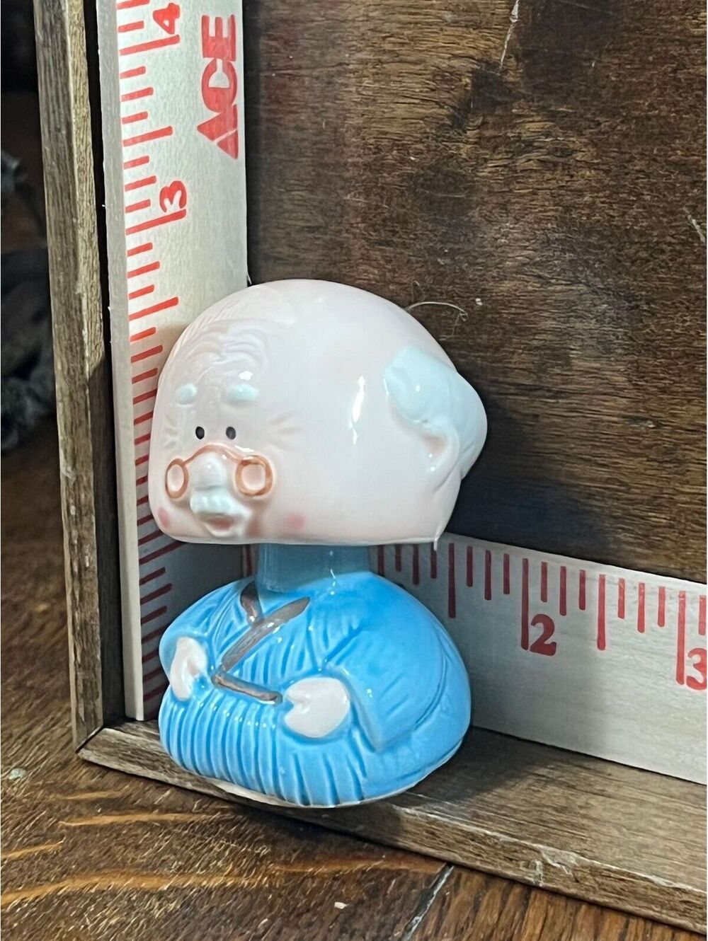 Made in Japan ceramic bobble head, grandpa figure